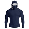 thumbnail image 2 of Inglocry UPF 50+ Sun Protection Hoodie Men with Mask Quick Dry Long Sleeve Fishing Hiking Shirts UV Rash Guard Lightweight Navy L, 2 of 9