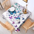 thumbnail image 2 of Purple Leaf Butterfly Pattern Square Tablecloth,Waterproof Square Table Cover,Wipeable Spillproof Washable Table Cover for Home Kitchen Party Decor 42"X42"(107x107cm), 2 of 6