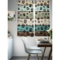 thumbnail image 4 of Sage Green Brown Paw Prints Sheer Curtains 72 Inch Length 2 Panels Set, Vintage Farmhouse Wooden Grain Voile Window Treatment Curtains Sheers Drapes for Bedroom/Living Room/Kitchen 52"x72"x2, 4 of 7
