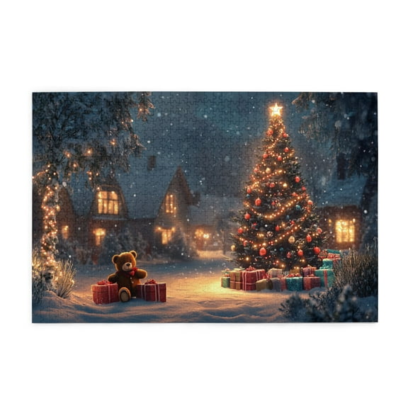 1000 PCS Christmas Eve Of The Muppet Bear Jigsaw Puzzles 1000 Pieces,Unique Artwork For Adults,Brain Challenge,Charm Christmas Eve Wooden Puzzle Game,Great For Relaxation And Display For Puzzle Lover