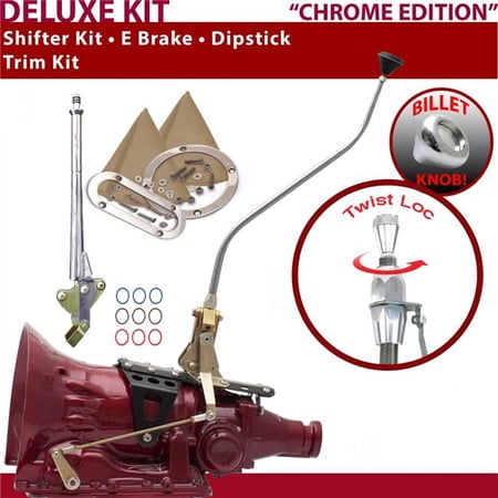 American Shifter 4L60E Shifter Kit Chrome 23 in. Swan E Brake Trim Kit Dipstick for F5F59