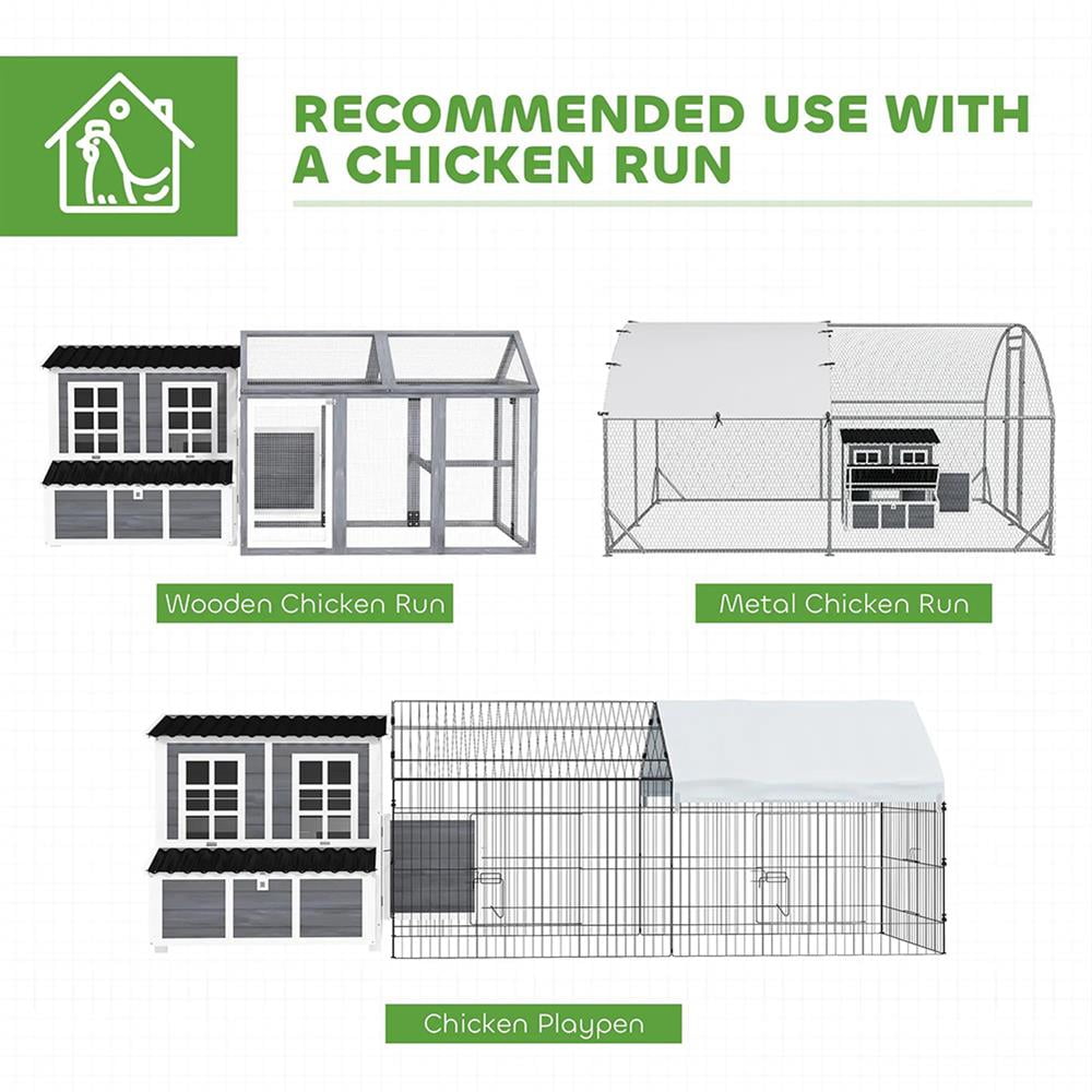 GVN Chicken Coop, Pet Hutch, Hen House,Chicken Coop with Nesting Box, Pull-Out Tray, Waterproof Roof, 39" Chicken House, Rabbits