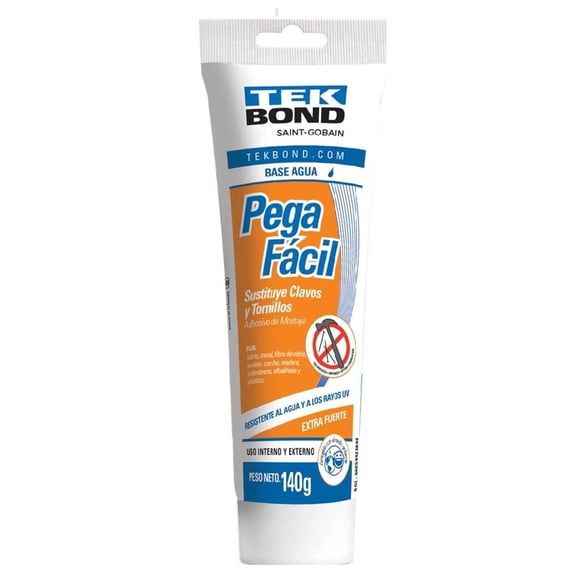 Adhesivo Tekbond Para Montaje, Pega fácil, 140gr Color Blanco