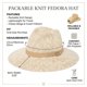 thumbnail image 3 of Sombrero Fedora de Punto Plegable para Viajes: Sombrero de Sol Plegable de Ala Ancha, Estilo Panamá Clásico, Tejido de Punto Suave y Transpirable para La Playa, Actividades Al Aire Libre y El Verano., 3 of 7