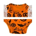 thumbnail image 2 of StylesILove Newborn Baby Girl Halloween Pumpkin Print Cap Sleeve Cotton Bodysuit with Headband 2 Pcs Outfit Set (73/6-12 Months, Orange), 2 of 3