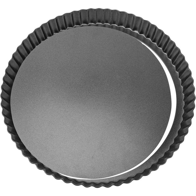 Tart Pan 11 Inch, Beasea Non Stick Tart Pan with Removable Bottom Mini Pie Pans, Removable Loose Bottom Round Pie Plate