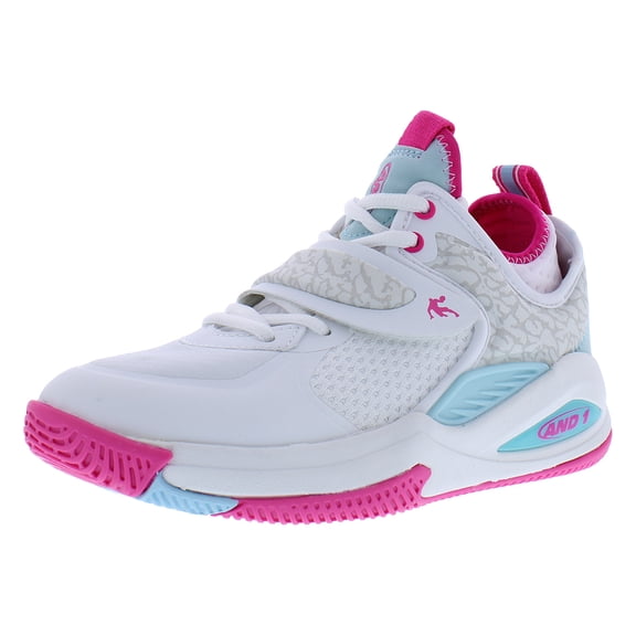 AND1 Gamma 4.0 SS GS Girls Shoes Size 1, Color: White/Dark Pink