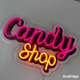 thumbnail image 2 of Craftnamesign Candy Shop Neon Acrylic Print Sign, Lollipop Led Signage, Candy Shop Sign, 2 of 4