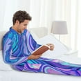 thumbnail image 6 of Fotbe Swirl Blue And Purple Pattern Long Sleeve Pajama Set for Men,Sleepwear Set,2-piece Loungewear Set,Soft PJs Comfy Nightwear with Pockets-X-Large, 6 of 7