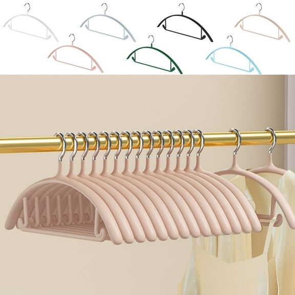 Velvet Hangers, Non Marking Clothes, Hangers, Chrome Space Saving, for Closet Organization, Traceless Household Silicone Hanger | Beige KTFgvq