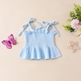 thumbnail image 3 of Tiijoy Girl Summer Outfits Solid Sleeveless Strap Peplum Top Shorts Set, Sizes 9-12 Months, 3 of 8