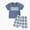 H01-Blue, variant on kaprioy Baby Toddler Boys Summer Shorts Clothing Set, 6 9 12 18 24 Months Short Sleeve Embroidery Letters T-shirt with Plaid Shorts Outfit T-Shirts Elastic Waist Shorts 2Pcs Outfits