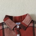 thumbnail image 6 of Mikilon Boys Long Sleeve Plaid Jackets Long Sleeve Turndown Neck Button Tops with Pocket ,Size 6 Months-2 Years, 6 of 8