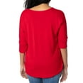 thumbnail image 2 of Women's Scarlet Nebraska Huskers Tamara Scoop Neck 3/4-Sleeve Top, 2 of 2