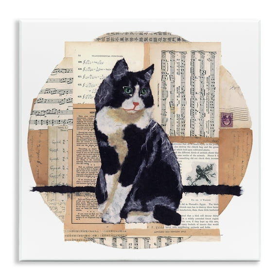 Stupell Industries Tuxedo Cat Collage Animals & Insects Painting Unframed Art Print Wall Art, 12 x 12