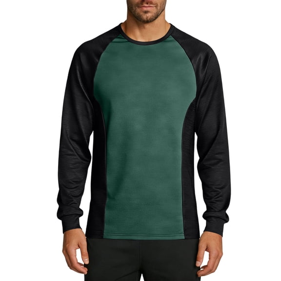 yillto Shirts for Mens Long Sleeve Casual Athletic Tshirts Crew Neck Basic Running Workout Gym Tops