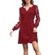 thumbnail image 3 of Vestidos de Otoño para Mujer, de Encaje, Larga, Elegantes, Ajustados, para Fiestas Formales Rojo Vino M, 3 of 8