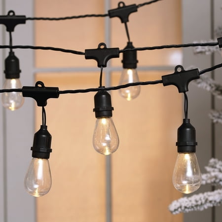 Holiday Time 20 Ft 30 Led Warm White Cafe Style Lights Black Wire 30 Led Warm White Cafe Style Lights Black Wire