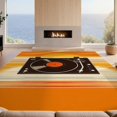 thumbnail image 2 of Design&I 3'x5' Ultra Soft Throw Mat, Vinyl Vintage Record Music Player Motif Retro Soundwave Round None Fluffy Washable Easy Care Indoor rug for Bedside Hallway, 2 of 7