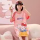 thumbnail image 3 of Camisón Kawaii de Anime Sanrios para niños, pijamas de algodón de manga corta con dibujos animados de MyMelody Kuromi Cinnamoroll, ropa de casa para niñas, 3 of 4