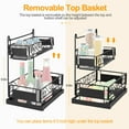 thumbnail image 6 of SPECILITE Bathroom Metal Under Sink Organizer, Kitchen Pull Out Counter Sliding Drawer Shelf, Black, 6 of 8