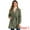 Army Green, variant on DARING DIVA Trench Jean Notched Lapel Long Sleeve Denim Jacket S Army Green