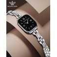 thumbnail image 2 of Wearlizer Slim Stainless Steel Watch Band Compatible with Apple Watch Bands Women Sculpted Link Bracelet Adjustable Strap for Series 11/10/9/8/7/6/5/4/3/SE/Ultra 38/40/41/42/44/45/46/49mm, 2 of 6