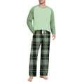 thumbnail image 2 of Cavosen Womens Cotton Pajama Sets Crew NeckLong Sleeve Pajama Set Color Block Plaid Loungewear Winter Sleepwear, 2 of 7