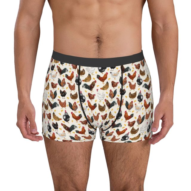 Fotbe Funny Chicken Calzoncillos Tipo Boxer con Bolsa de Soporte Total para Hombre, X-Temp Fresco, Transpirable y de Secado Rápido-X-Large