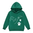thumbnail image 2 of ZHOGXU Big Kids Girls Hoodies Long Sleeve Cartoon Print Fashionable Loose Fit Sweatshirt For Casual Daily Wear Green 12-13 Years, 2 of 3