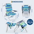 thumbnail image 2 of Garvee 2 Pack Portable Beach Chair with Adjustable Backrest & Cup Holders, Ocean Striped, 2 of 10