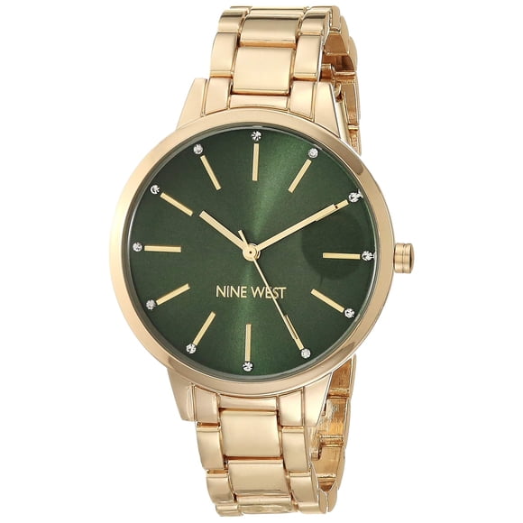 Reloj Nine West NW/2098GNGB dorado con correa de metal para mujer