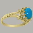 thumbnail image 3 of LBG British Made Solid 14k Yellow Gold Natural Turquoise Womens Engagement Ring - 33 size options - Size 10.25, 3 of 6