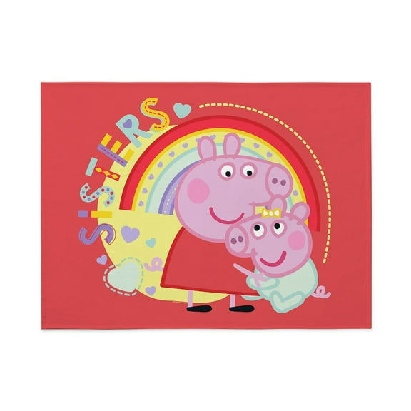 CafePress - Peppa Pig: Sisters - Large Plush Fleece Throw Blanket, 80" L x 60" W