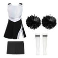 thumbnail image 5 of iiniim Kids Girls Festival Cheer leader Fancy Dress Sleeveless Patchwork Dress with Shorts Dance Outfit Size 4-14 A White&Black 10, 5 of 7
