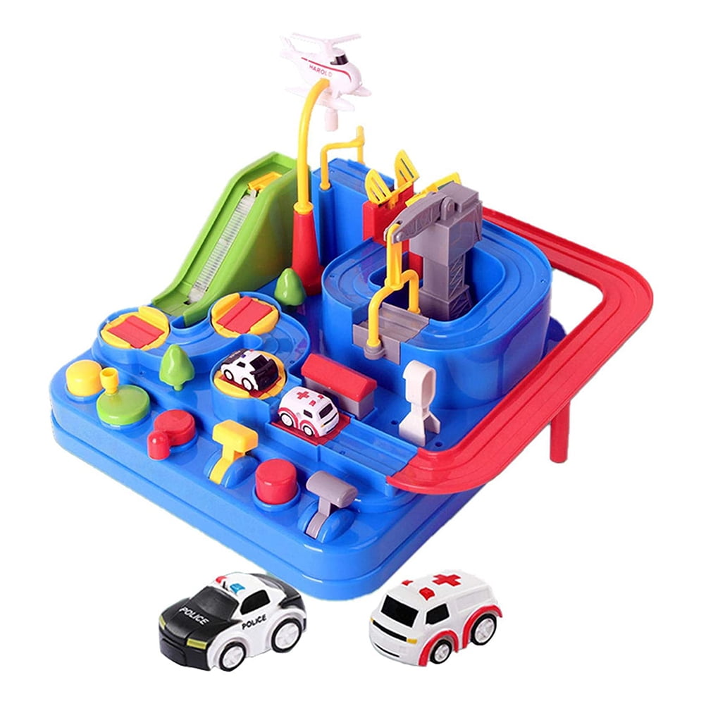 Car Adventure Toy Car Race Track Toys for Kids City Rescue Preschool Educational Rail Car Intelligence Educational Puzzle Car Playsets Engineering Toy Vehicles Preschool Best Gift for Age 3+