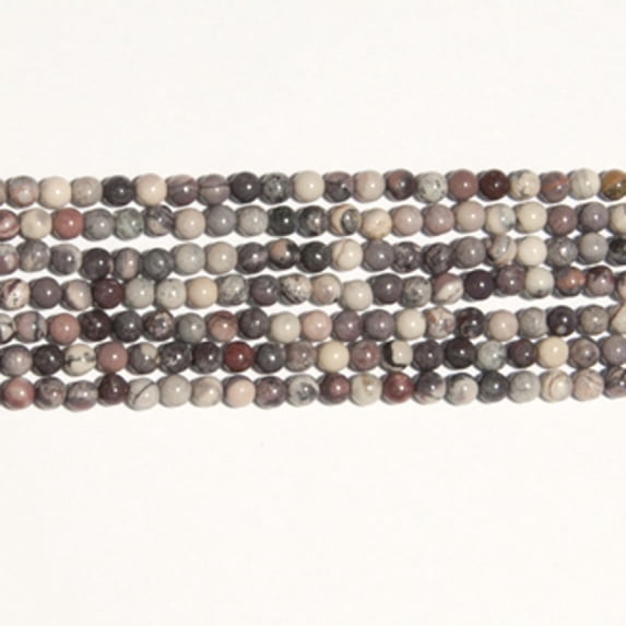 Porcelain Jasper 4mm Round Beads - 8 Inch Strand