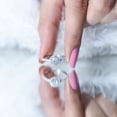 thumbnail image 5 of Rosec Jewels Certified Round Shape Moissanite Halo Engagement Ring with Side Stones, 14K White Gold, US 11.50, 5 of 9