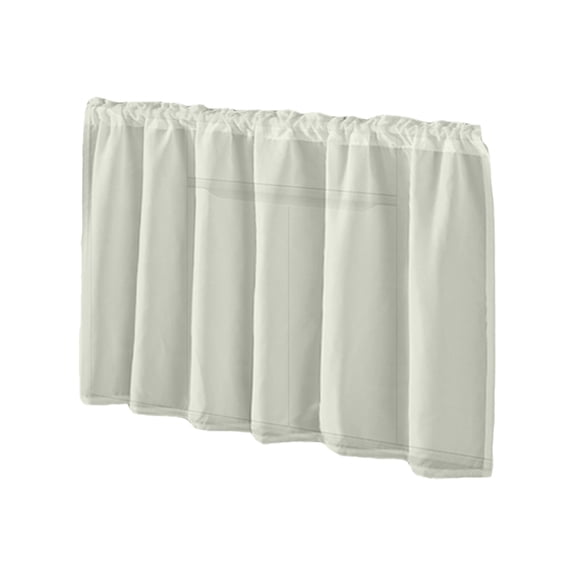 Waterproof White Kitchen Sink Cover Curtain, Under Sink Cabinet Valance for Privacy, No Drill Shelf Drape for Cupboards, Shelving, Closet, Bathroom, Laundry Room, Easy Clean, 39.4x27.6 Inch