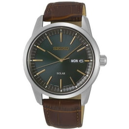 Seiko Men s SNKK71 5 Stainless Steel Black Dial Watch Walmart