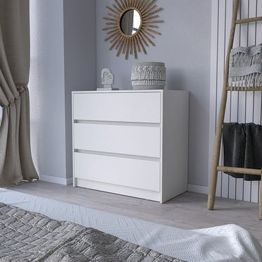 DeeHome Dresser Maldus, Three Drawers, White Finish
