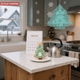 thumbnail image 6 of Stylish Metal Hanging Christmas Tree Wind Spinner - Teal Background with White Concentric Lines & Floral Patterns for Garden Decor, 6 of 7
