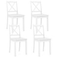 thumbnail image 1 of Gymax Dining Chair Set of 4 Kitchen Side Chairs w/ Rubber Wood Legs & Cross Back White, 1 of 9