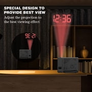 Baldr Atomic LCD Projection Alarm Clock with Temperature, Humidity, and Calendar - Black