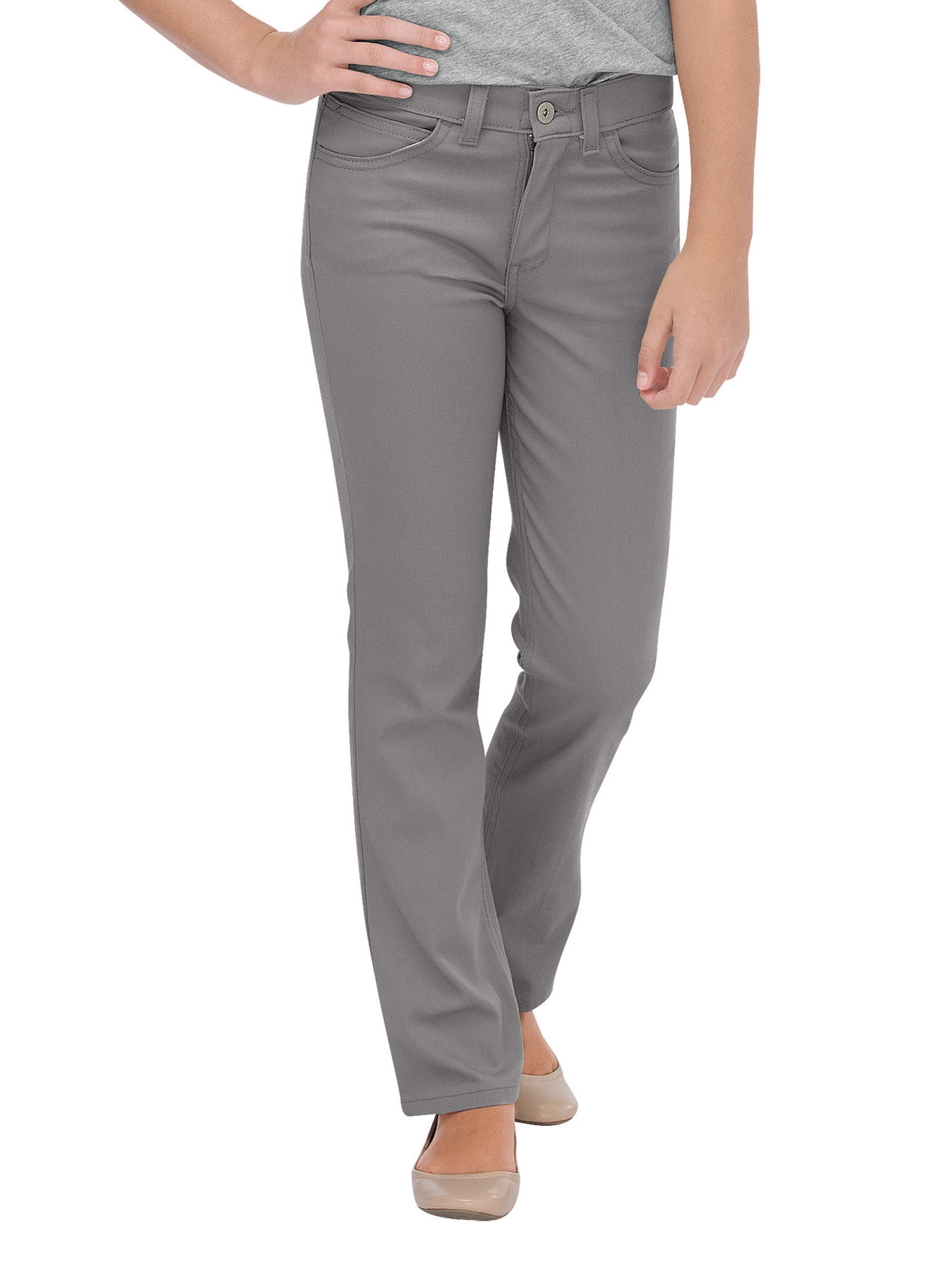 Dickies Girls School Uniform Skinny Fit Straight Leg 5Pocket Stretch