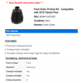 thumbnail image 2 of Front Outer CV Boot Kit - Compatible with 2010 Toyota Prius, 2 of 2