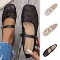 thumbnail image 6 of Purcolt Women's Mesh Mary Jane Shoes Comfort Breathable Sequin Embroidery Square Toe Slip on Ballet Flats Casual Elegant Cushion Sole Dress Shoes with Buckle Strap, 6 of 6