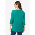 thumbnail image 2 of Woman Within Plus Size Perfect Three-Quarter Sleeve Boatneck Tee, 2 of 6