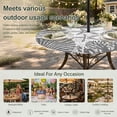 thumbnail image 6 of Round Outdoor Tablecloth with Umbrella Hole and Zipper, Grey Coastal Tablecloth with Elastic Waterproof, Beach Starfish Nautical Coral Shell Summer Patio Table Covers for 31" - 35" Pool Tables, 6 of 9