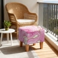 thumbnail image 3 of Jiueut Pink Golden Marble Print Ottoman Slipcover, Breathable Footrest Sofa Slipcovers Washable Covers for Footstool with Stretch Bottom, 3 of 7